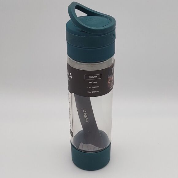 NEW Avana Makai 19 oz Deep See Green Glass Water Bottle ~ Dual Opening - Picture 2 of 7